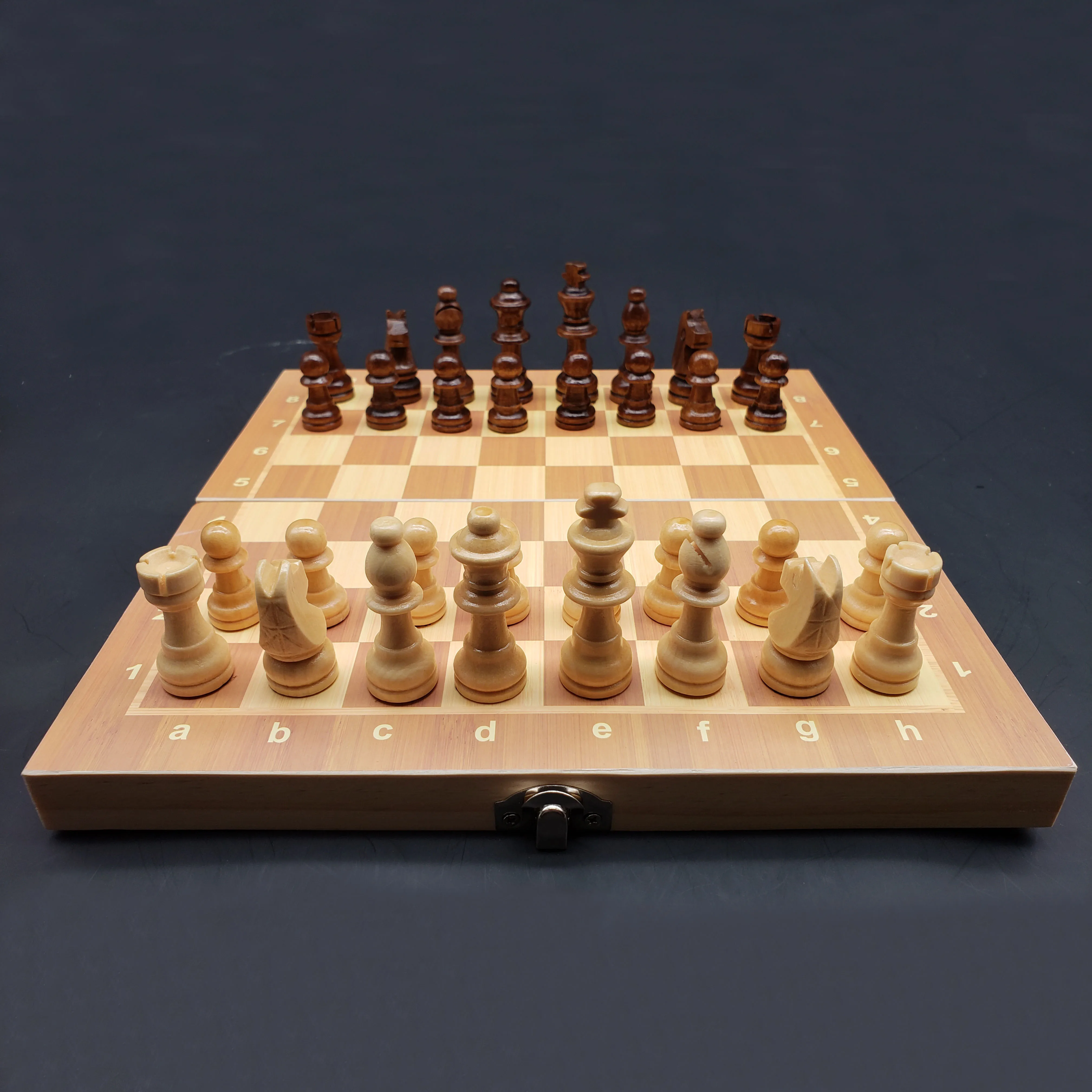 

Wholesale Custom Wooden Chess Foldable Magnetic Chess Board Set, Brown