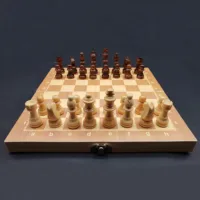 

Wholesale Custom Wooden Chess Foldable Magnetic Chess Board Set
