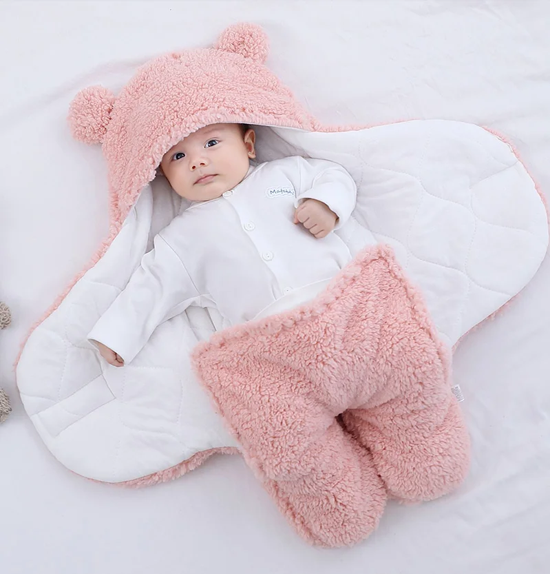 

Baby Sleeping Bag Ultra-Soft Fluffy Fleece Sleep Sack Newborn Blanket Infant Clothes Nursery Bedding Quilt Wrap Swaddle