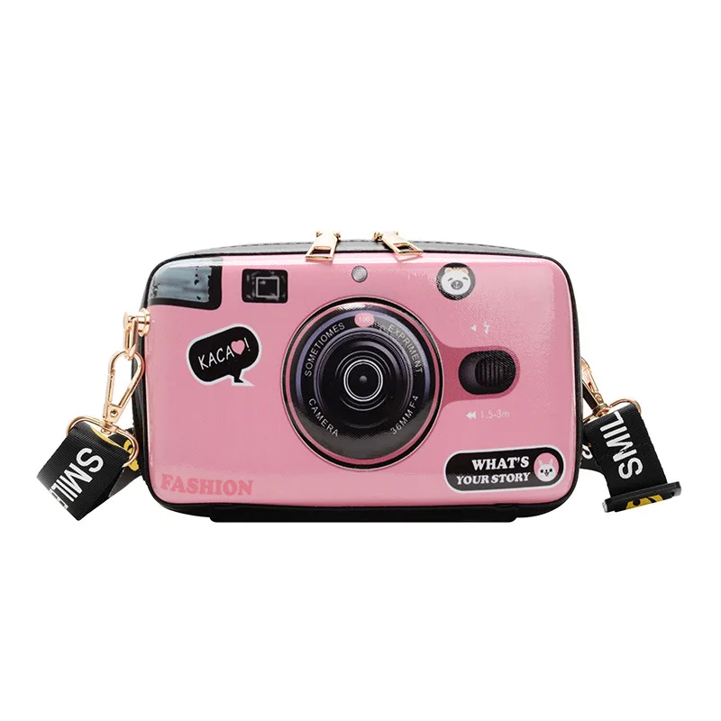 

2020 new lovely span cool personality camera bag colorful box women bag fashion bag, Red