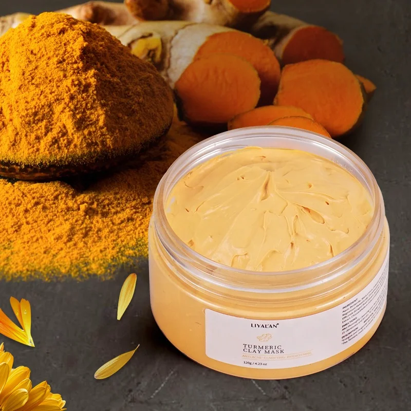 

Vegan Skin Care Turmeric Facial Mask Whitening Anti Aging Mud Turmeric Clay Mask