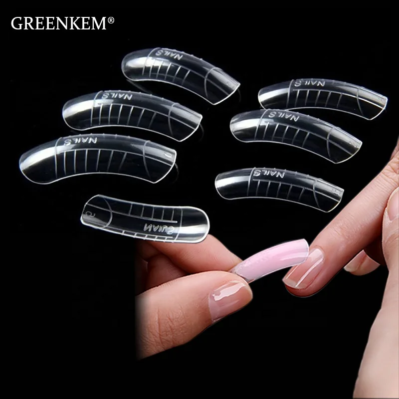 

GREENKEM 120pcs/box Nail Gel Quick Building Mold Dual Forms Tips Clip Finger Extension UV Builder Gel Tool Nails Extension, Picture