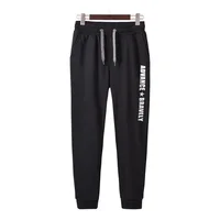 

Wholesale Logo Printed Black Casual Drawstring Cotton Track Suit Jogger Pants For Men