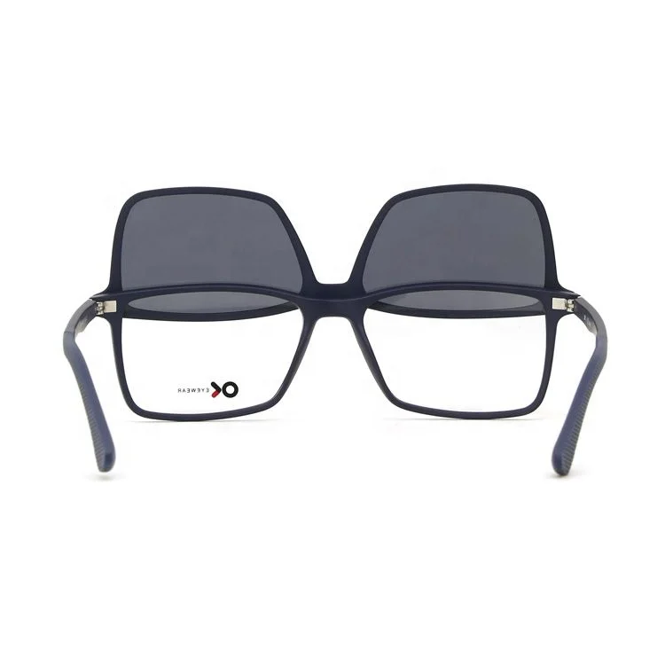 

2021 Hot Trendy Occhiali Square Fashion TR90 Polarized TAC Lens Magnetic Clip On Sunglasses