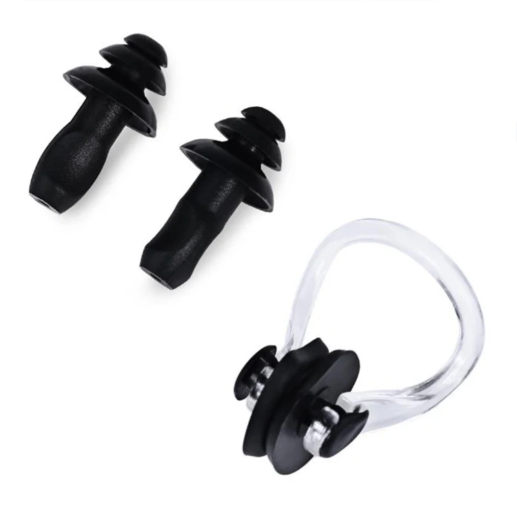 

Silica gel swimming nose clip earplug set swimming waterproof earplug supplies, Multicolor