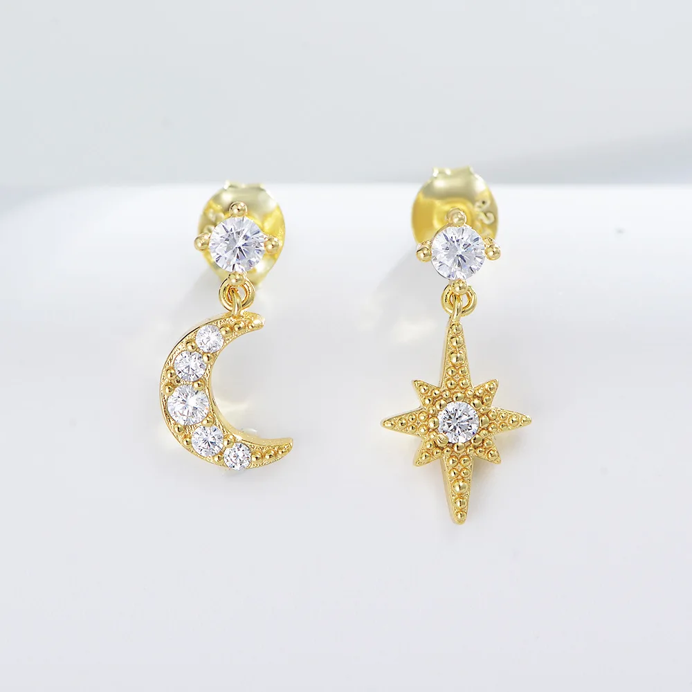 

New design women minimalist fashion Dangle star moon Earrings