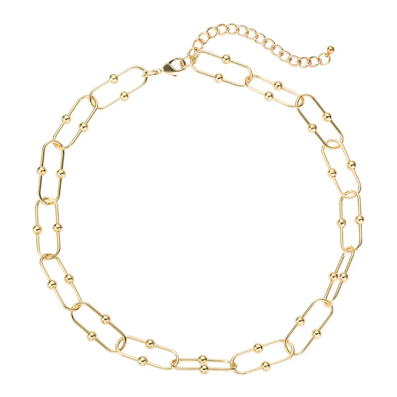

Fashion Popular Alloy Metal Punk Jewelry Choker Gold Link Collarbone Chain Jewelry Necklace For Women, Gold,silver,rose gold