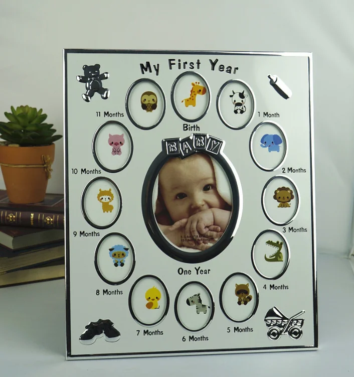 Tiny Ideas Metal Baby's First Year Keepsake Picture Photo Frame Buy