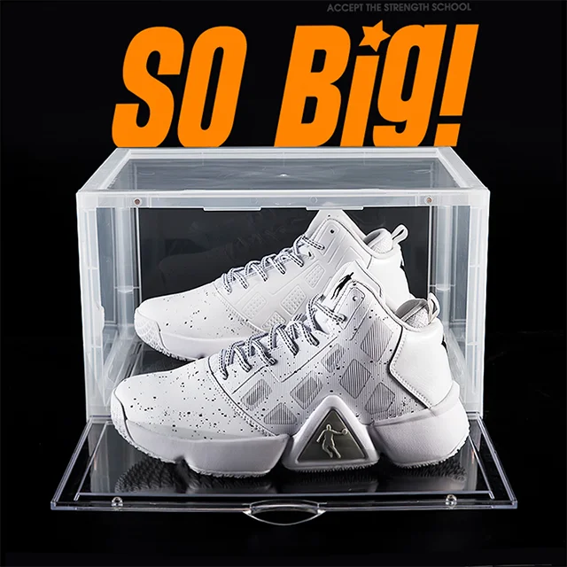 

shoe box plastic factory sale cheap price sneaker organizer showing cabinet, Transparent&black