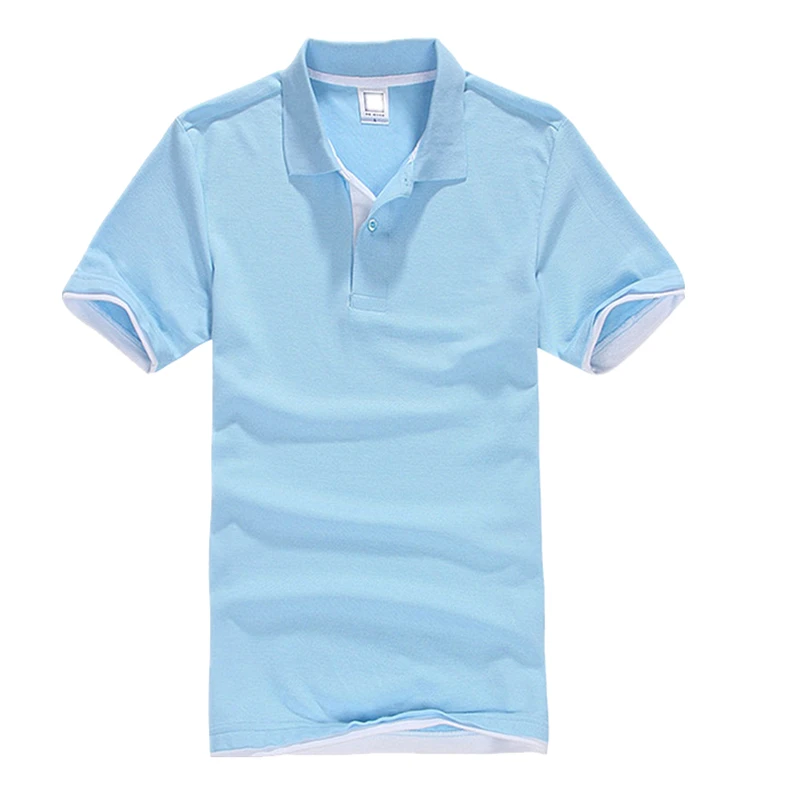 
Ready to ship small MOQ double hem contrast color polo shirts 