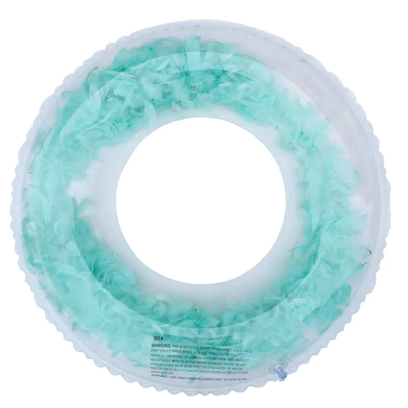 

transparent feather swimming ring adult Thickened PVC Inflatable transparent swimming ring