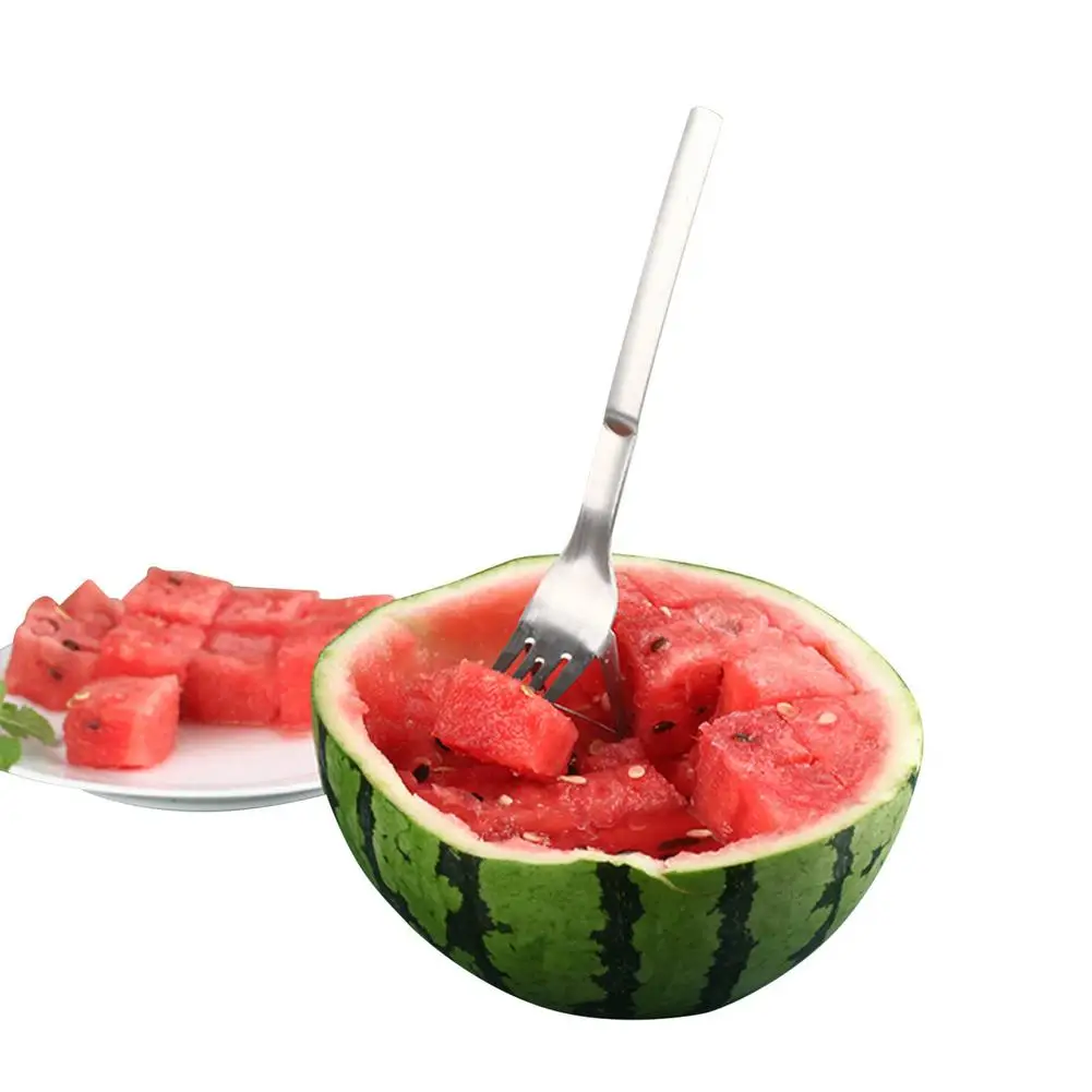 

New Creative Household 2-in-1 Watermelon Fork Slicer 304 Stainless Steel Fruit Divider