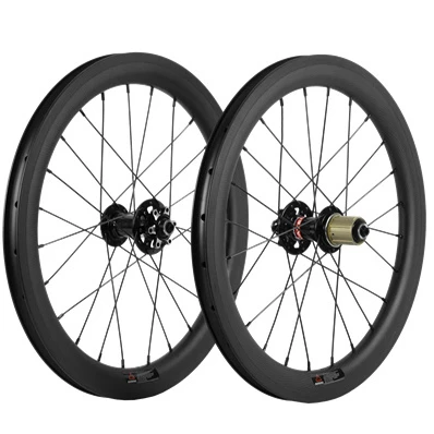 

TB2295 Windx 451mm Carbon Wheelset Folding Bike BMX 20 Inch 50mm Depth Clincher Carbon Wheels, Black