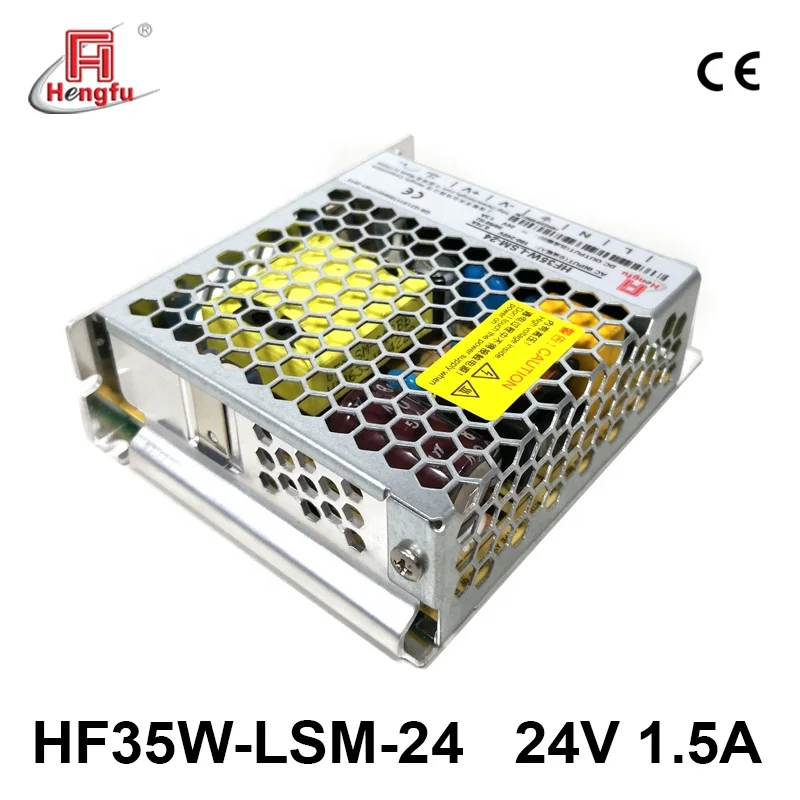 
Hengfu 35W 24V 1.5A AC DC single output HF35W-LSM-24 slim UL CB switching power supply 