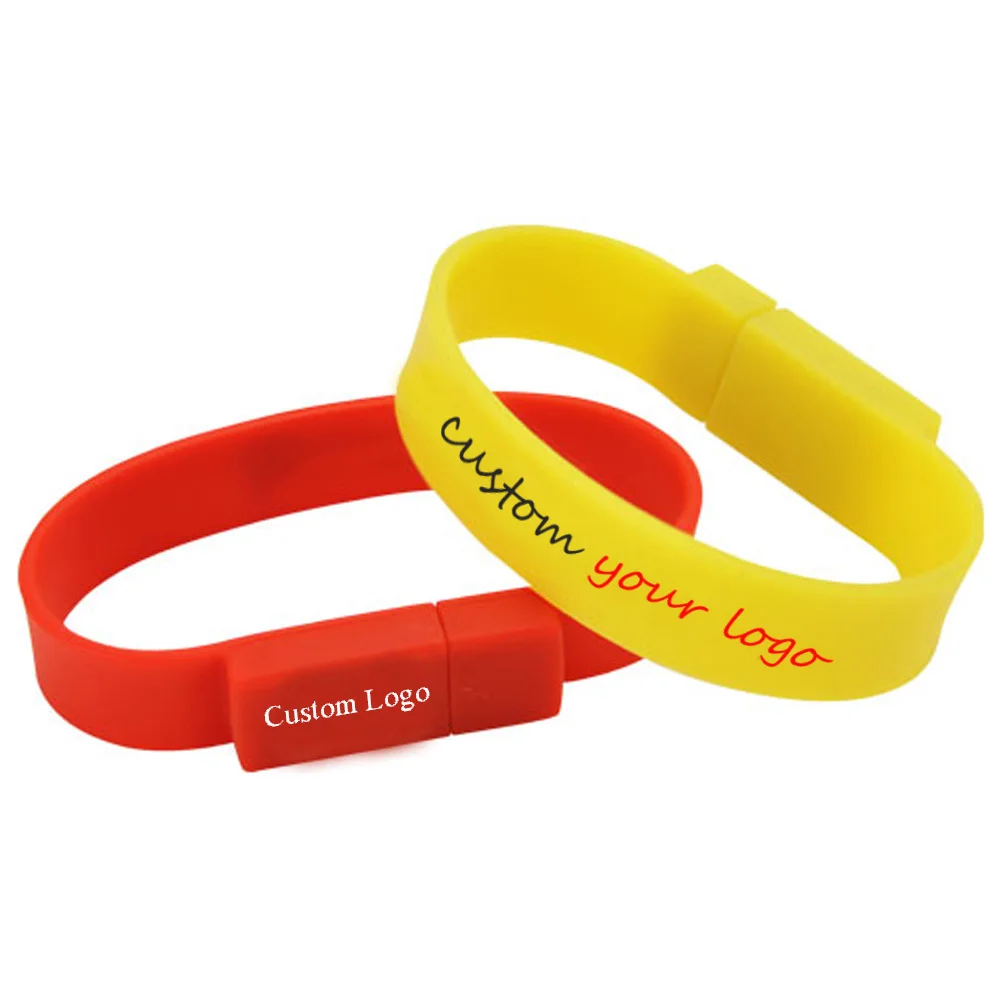 

Gitra Bulk Cheap Thumb Drive Logo Wristband Pendrive Silicone Bracelet USB Flash Drive A-class Flash Chip USB 2.0 Silk Printing