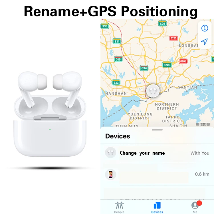 Best 1:1 Earbuds Air TWS Pods Pro 3 Bluetooths Earphones Rename Change GPS Wireless Headphone Super Bass Headset PK i100000 - ANKUX.COM
