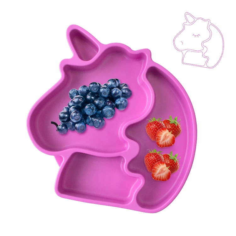 

Baby Silicone Dining Plate Toddler Tableware Food Storage Fruit Dishes Children Feeding Dinner Plates Bowls Anti-fall Tray