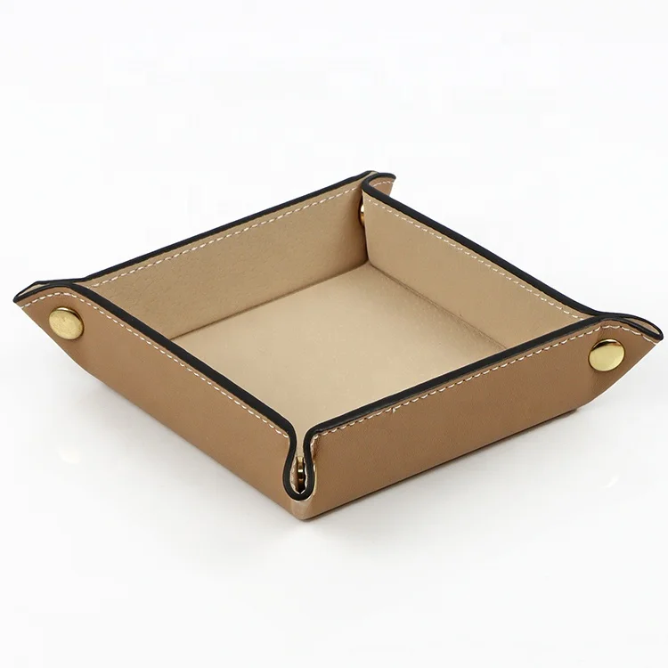 

Products Samples Free Ready Stock Pu Leather Dice Tray Coin Key Tray Faux Leather Accessories Tray