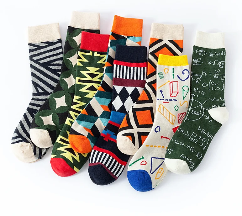 

JR-134 100% Cotton Patterned Socks Mens Designer Dress Socks, Custom color