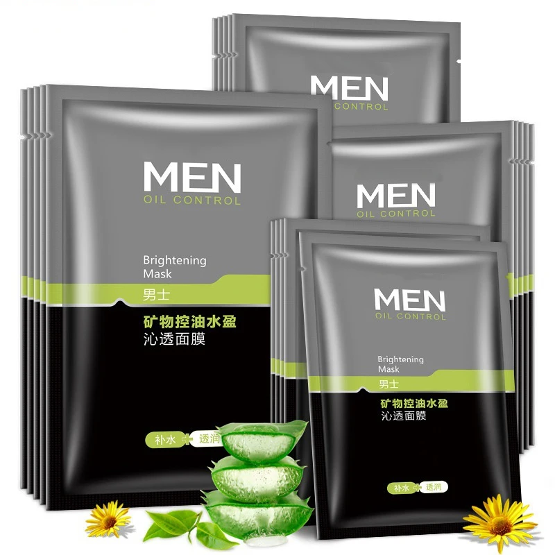 

Hot Sale Mineral oil control men Skin care cleansing moisturizing thin sheet men mask