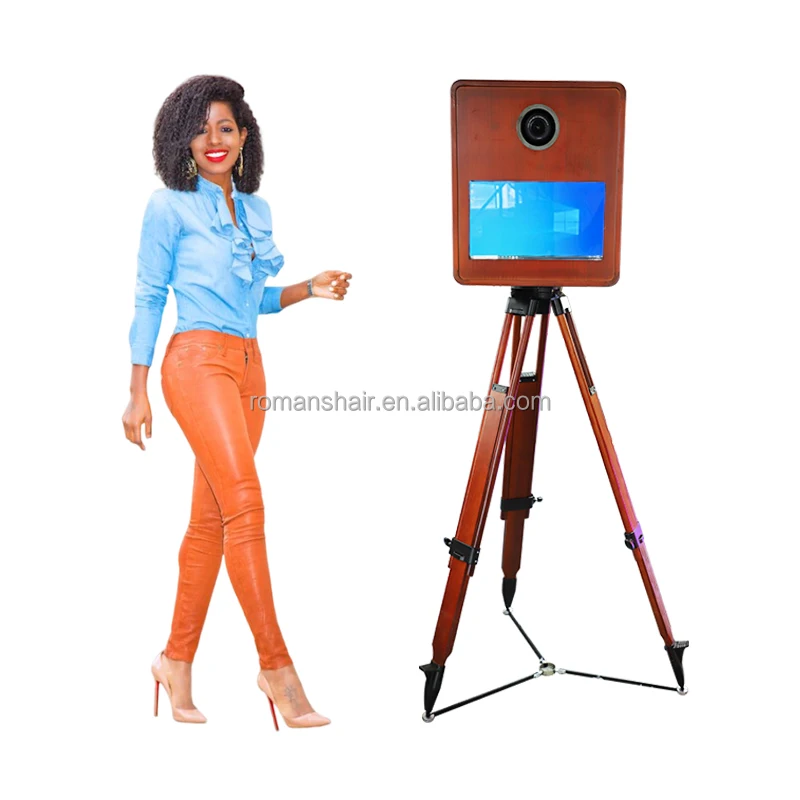 

Hot selling solid wood 15.6inch Selfie Photo Booth Magic 15.6 Touch Csreen Photobooth With Printer And Camera