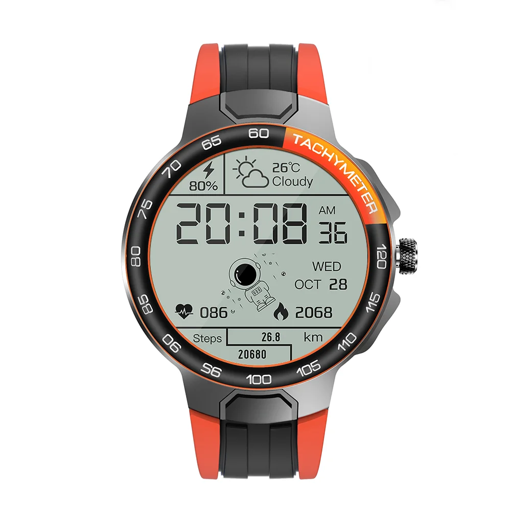 

Quality Round Smart Watch E15 Chip RTL8762C Hot Watch Dial IP68 Waterproof Blue Orange Gray Outdoor Smartwatch