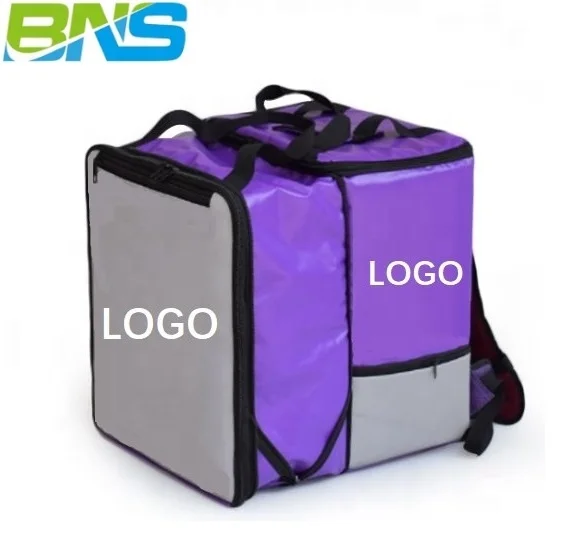 

Commercial hot takeaway cooler waterproof foldable whole sale warmer insulated bike thermal food backpack pizza delivery bag, Purple or customised