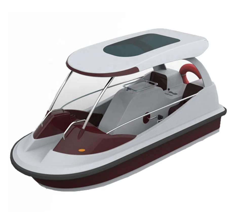 

fiberglass pedal boats for kids 4 person in water park M-076 electric play equipment water boat