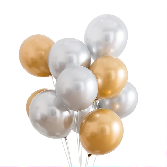 
12inch New Glossy Metal Pearl Latex Balloons Thick Chrome Metallic Colors Inflatable Air Balls Globos Birthday Party Decor 