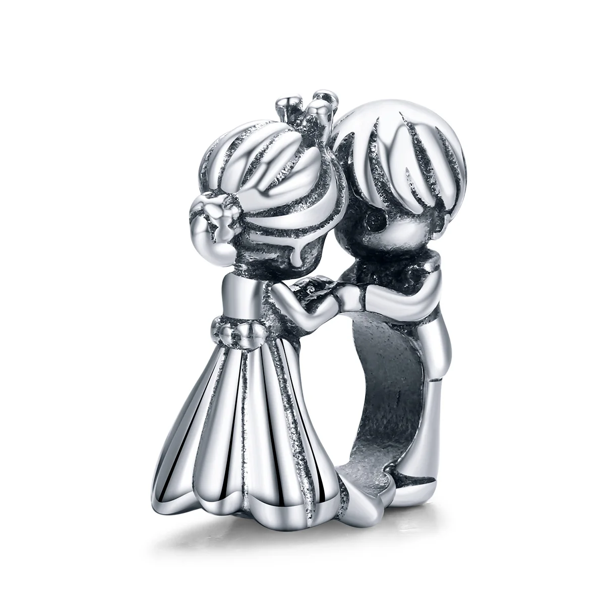 

Factory supply romantic dancing charm silver metal bead engagement love jewelry