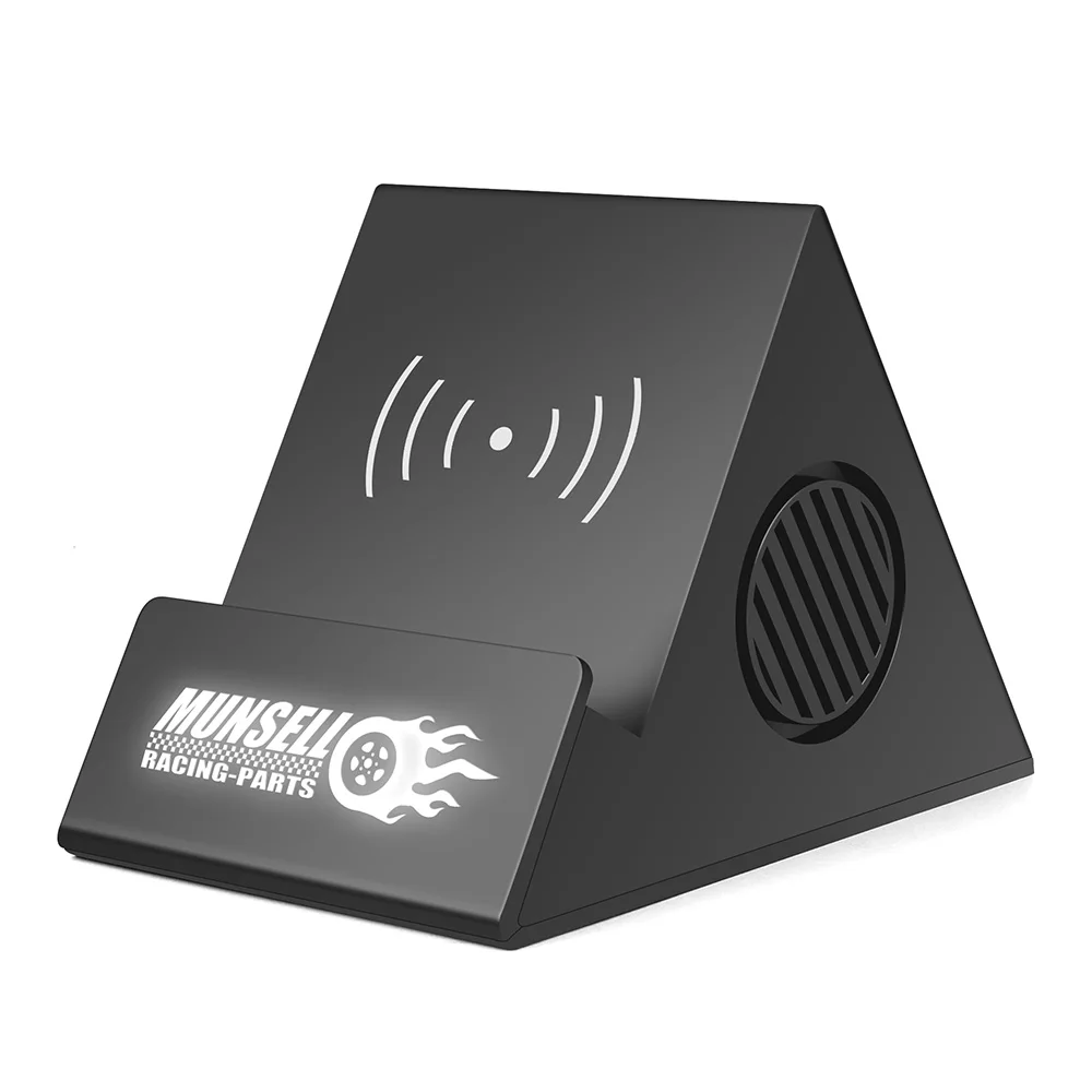 

Miaboo Brand Custom Led Logo Portable Charger Speaker Phone Holder Wireless Charging Blutooth Speaker
