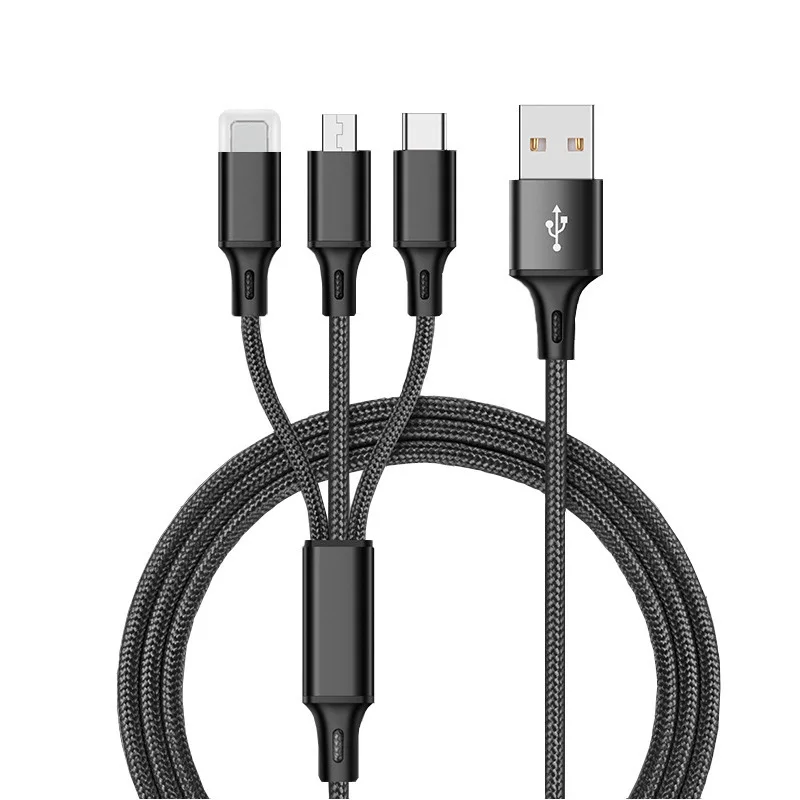 

Data Line 3 in 1 cable For Android i phone Type-c Phone Multi-function Usb One Dragging Three Data Charge Cable