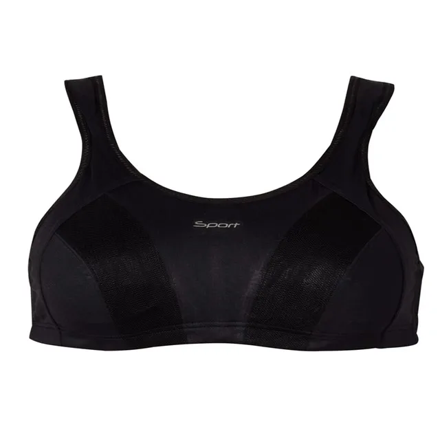 

Comfortable sport bra top fitness vest non-underwire wire free yoga bra, Black