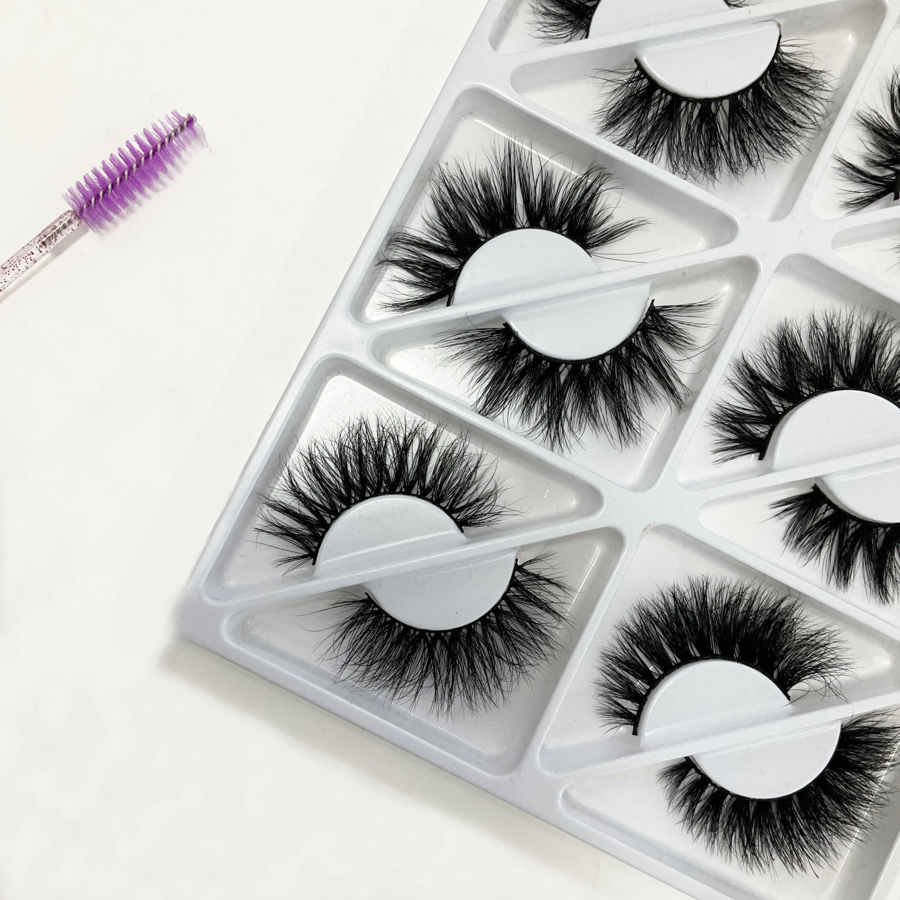 

Best price 25mm mink eyelash fluffy 3d mink lashes cruelty free lash wholesale 3d mink eyelashes with packaging box, Black