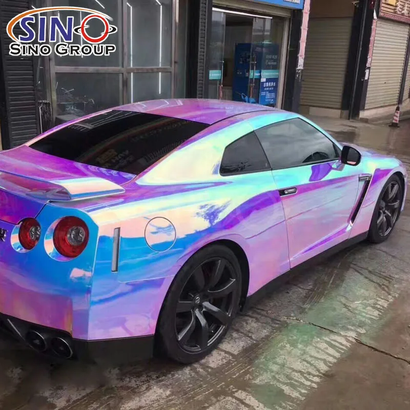 

Air Bubble Free PVC Mysterious Chrome Rainbow Color Changing Vinyl Sapphire Blue Vehicle Wrapping Vinyl