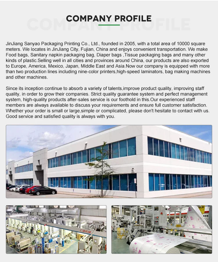 Low Price Custom Size Plastic Material Tissue Plastic Packaging Bag With Handle