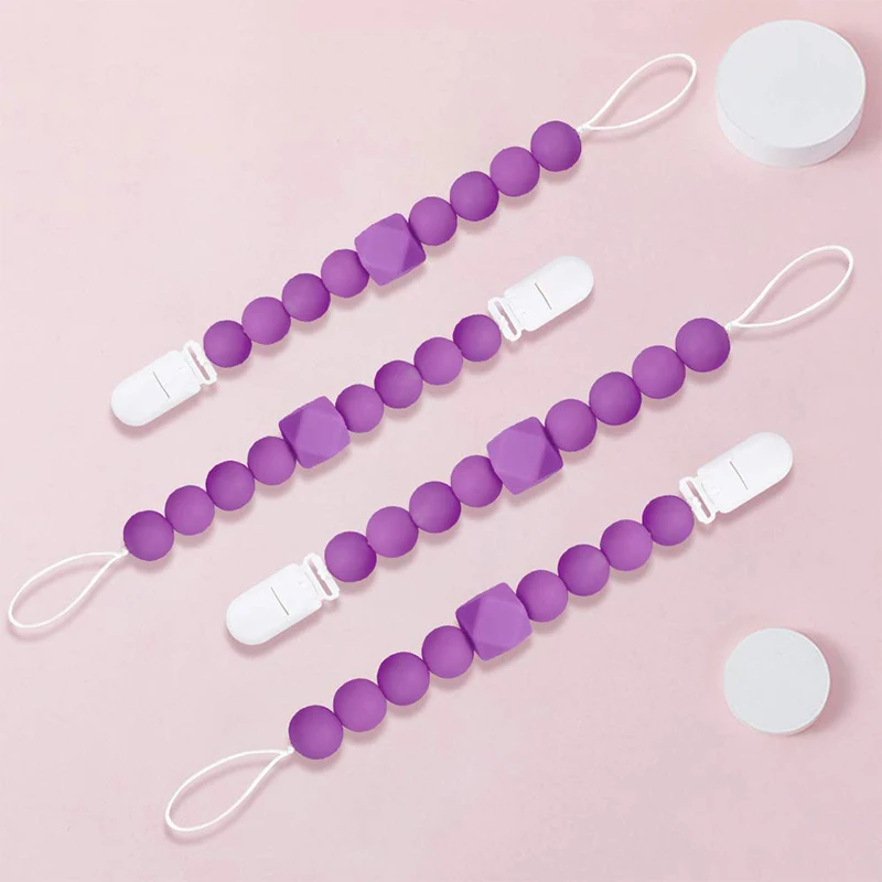 

Baby Pacifier Clips Bpa Free Silicone Teething Chew Jewelry Food Grade Materials Teether Necklace Diy Crafts Baby Teether
