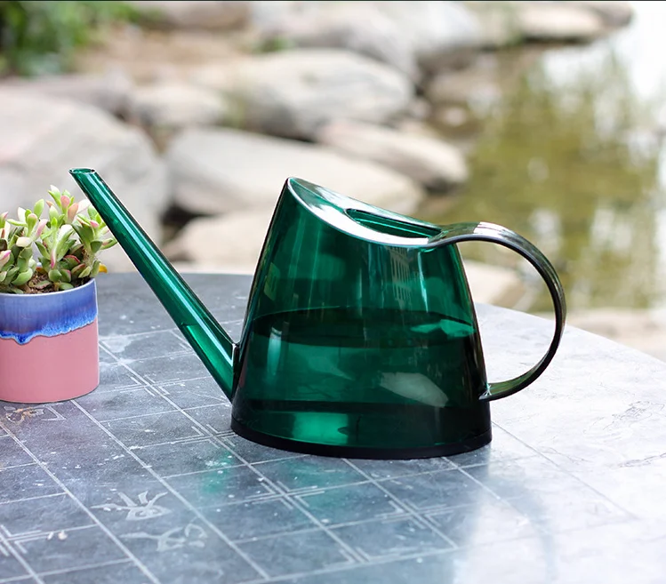 

40oz 1.4L 1/3 Gallon Long Spout Small Modern Translucent Green Indoor Watering Can