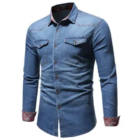 

Popular Design Wholesale Classic Casual Slim Cut Denim Shirt Men Jeans Shirt