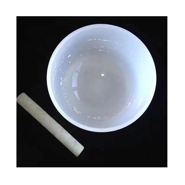

Wholesale white quartz crystals healing stones big size singing bowl for home decoration