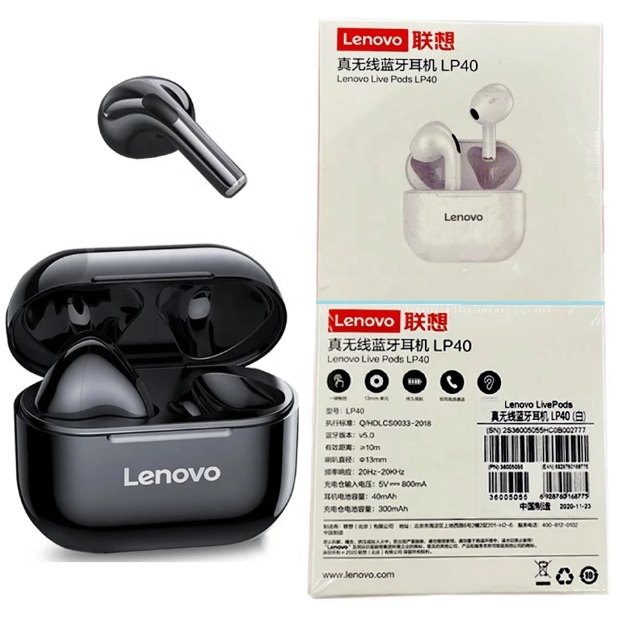 

Lenovo LP40 New Technology 2021 Airbuds Wireless Auriculares Inalambricos Hedphone Blutooth Headset Handsfree Lenovo Earphones