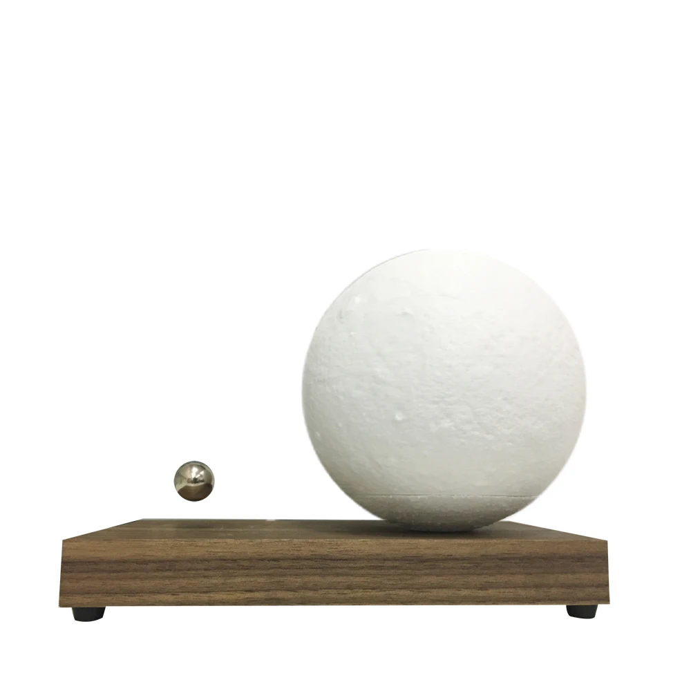 HCNT 2020 Best Modern Design Wooden Desk Touch Led Wireless Night Moon Light Magnetic Levitation Wood Table Lamp for Bedroom