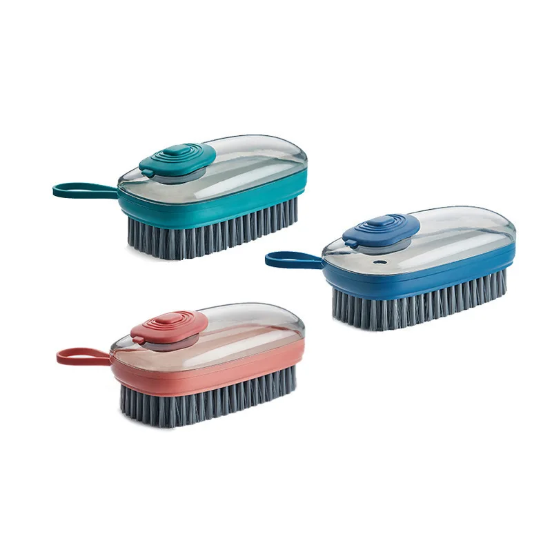 

Housekeep Wash Dishes Cloth Press Type Brushes Auto Add Cleaner Liquid Kitchen Automatic Cleanser Cleaning Brush, Picture