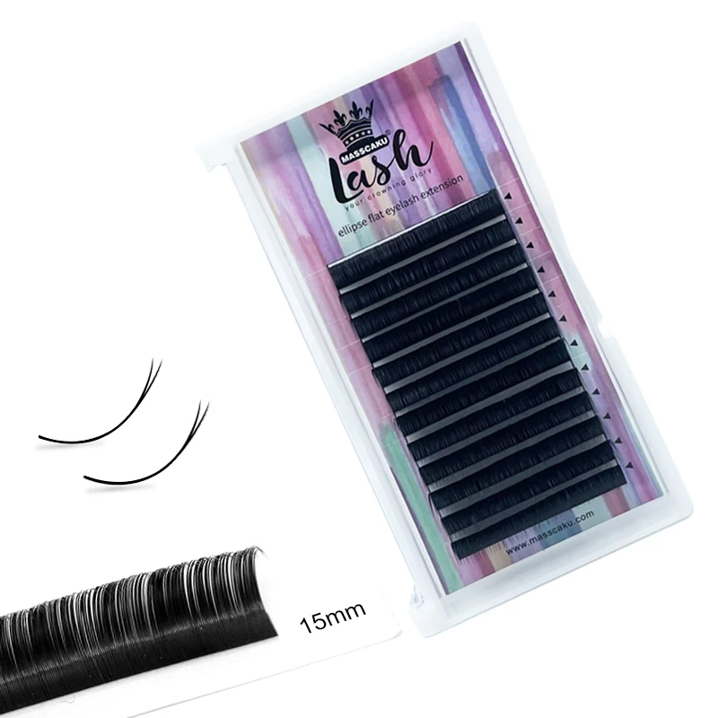 

Custom private label flat eyelash extension Individual Eyelashes Extensions 0.15/0.18/0.20mm Premium Quality Flat Eyelash, Black