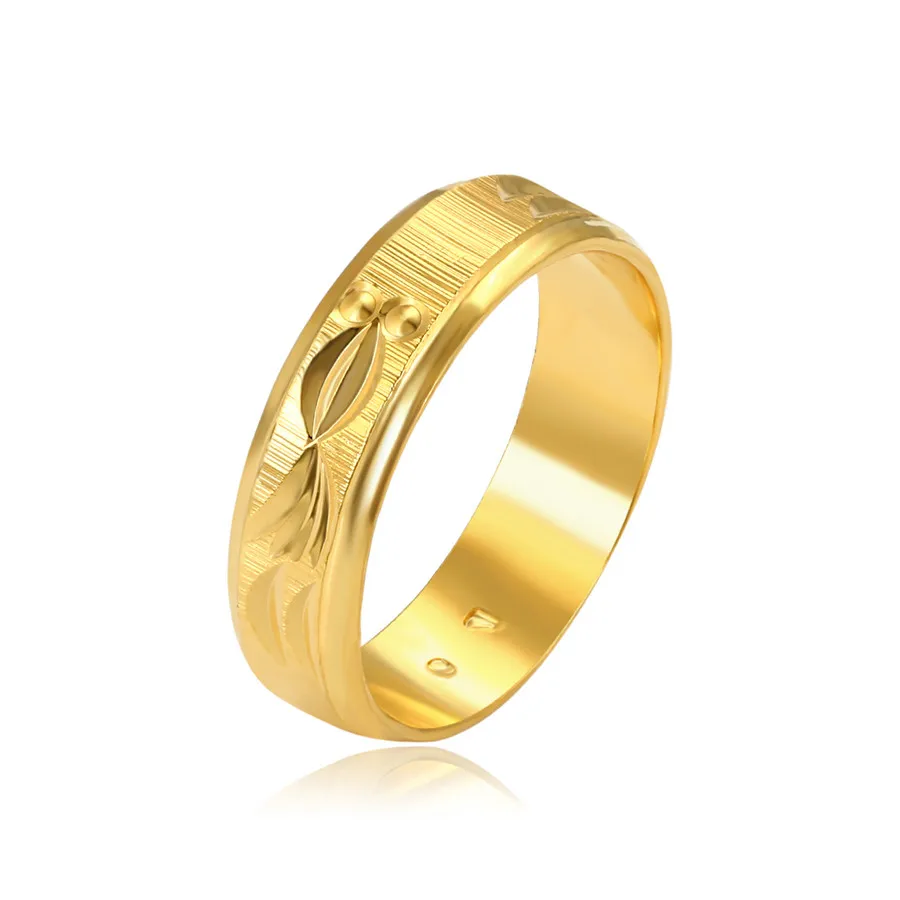 

A00660139 xuping Dubai personality simple 24K gold frosted carved fish pattern fashion jewelry trend cool ring