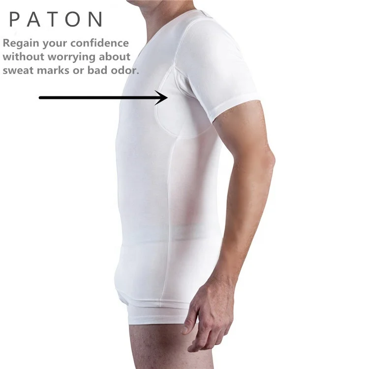 

Custom Men's modal sweatproof anti sweat t shirt against underarm sweat proof plus size plain Taille t-shirts undershirt