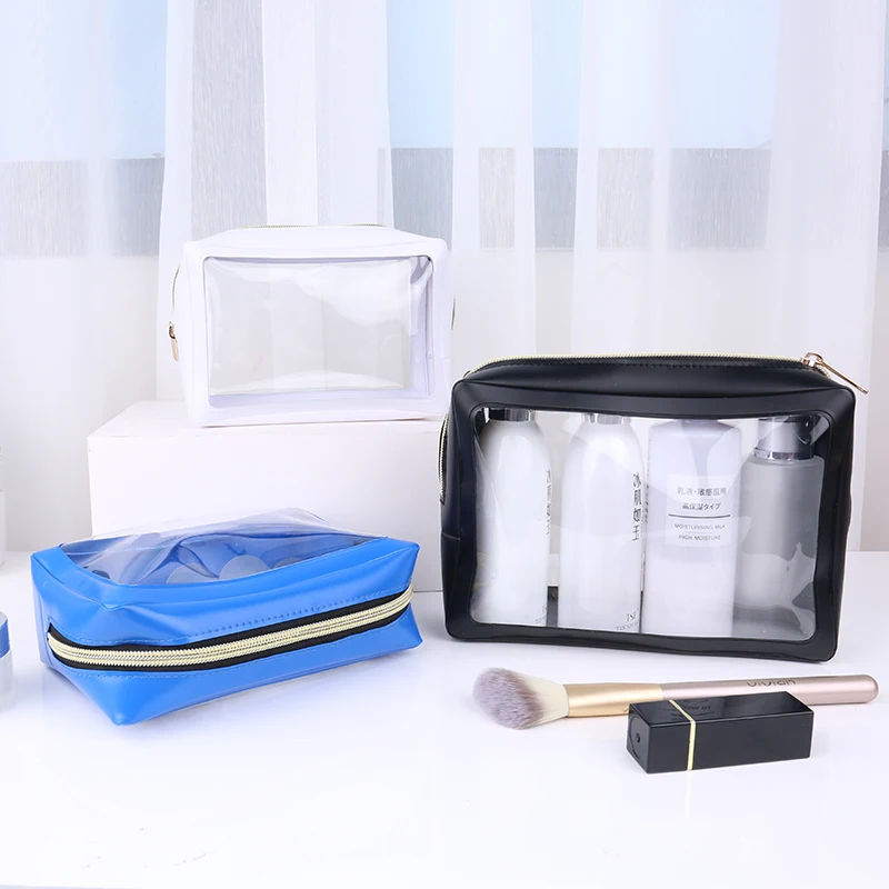 

Cheap high quality Transparent PVC jelly waterproof wash bag large capacity cosmetic bag accept custom