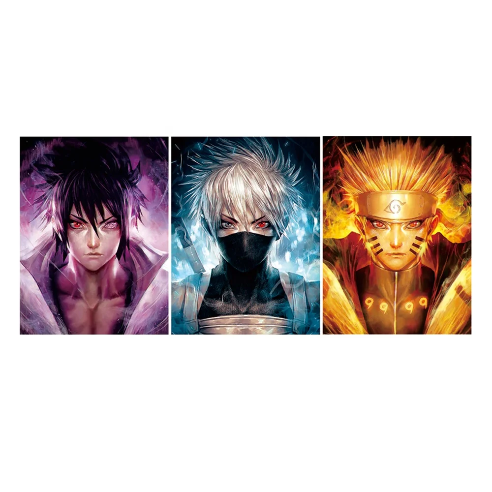 

3D Anime Posters 3D Triple Transition Flip Poster Wall Art Home Decor 3D Lenticular Poster Wall Art Stickers Gifts