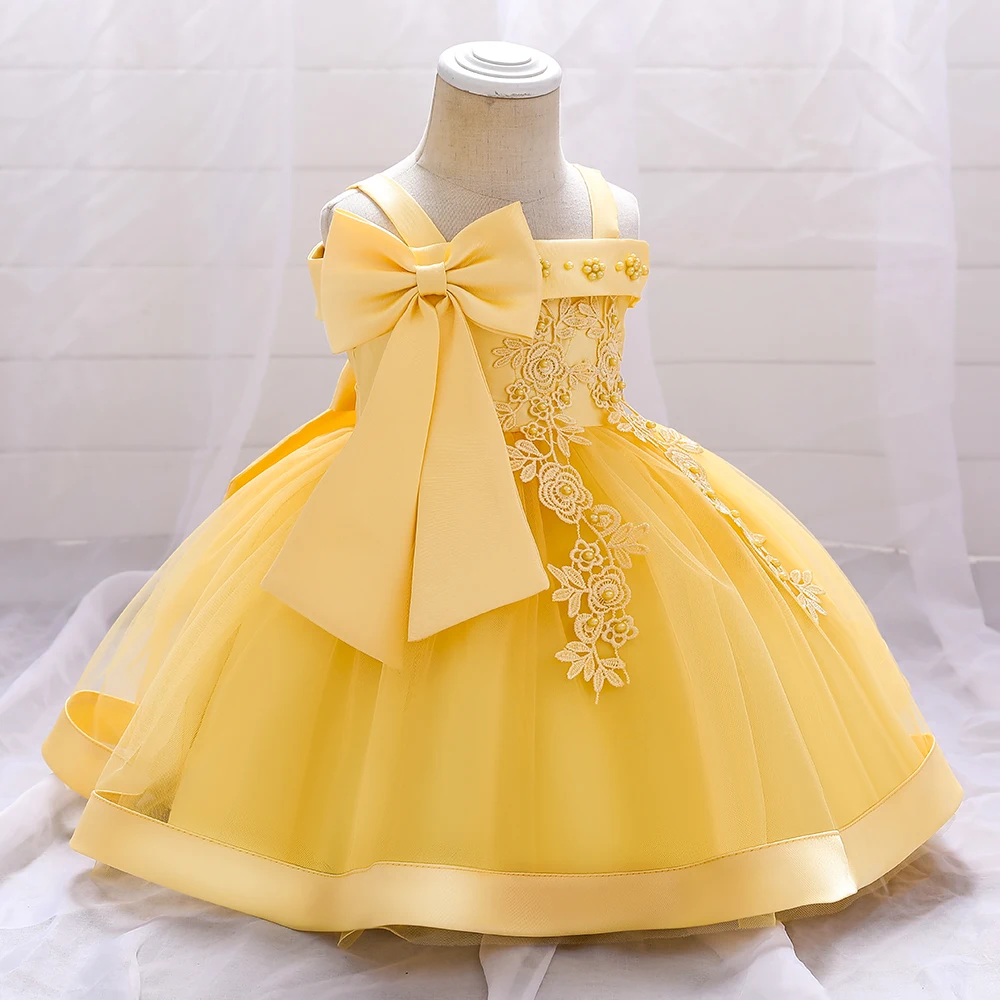 

Meiqiai Baby Boutique Clothes Kids Formal Ball Gown Fluffy Tulle Birthday Sequin Babi Princess Girls' Party Dress With Flower