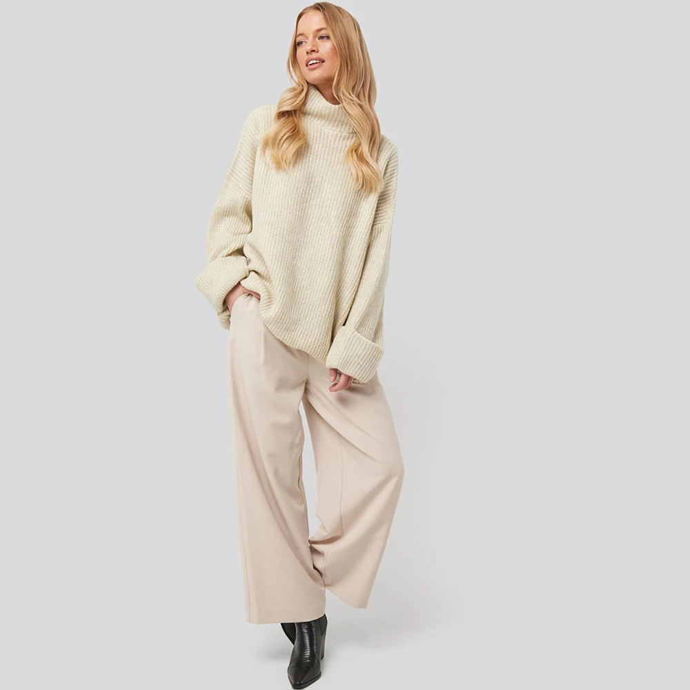 

Custom Designs Essential Sweater Plain Knitted Turtleneck Long Sleeve Pullover Women Sweater Turtleneck Sweater for Women